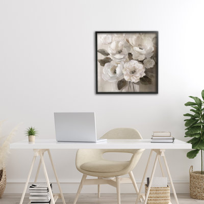 Ivory Flower Bushel Framed Giclee, design by Nan