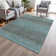 Machine Washable Indoor/Outdoor Xhevrie Teal Rug