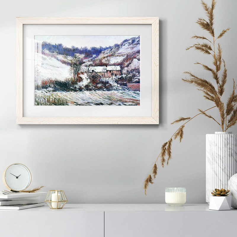 «Snow Effect At Falaise», 1886, reproduction d'art sur papier, Blanc, H 26 po x l 38 po x P 1,5 po