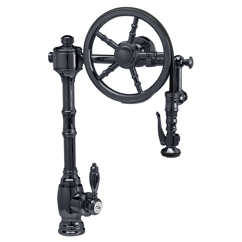 Wheel Pulldown Faucet, Matte Black