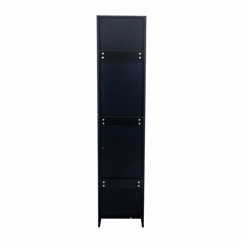 Armoire de rangement murale empilable pour le salon, la buanderie et la cuisine, Noir