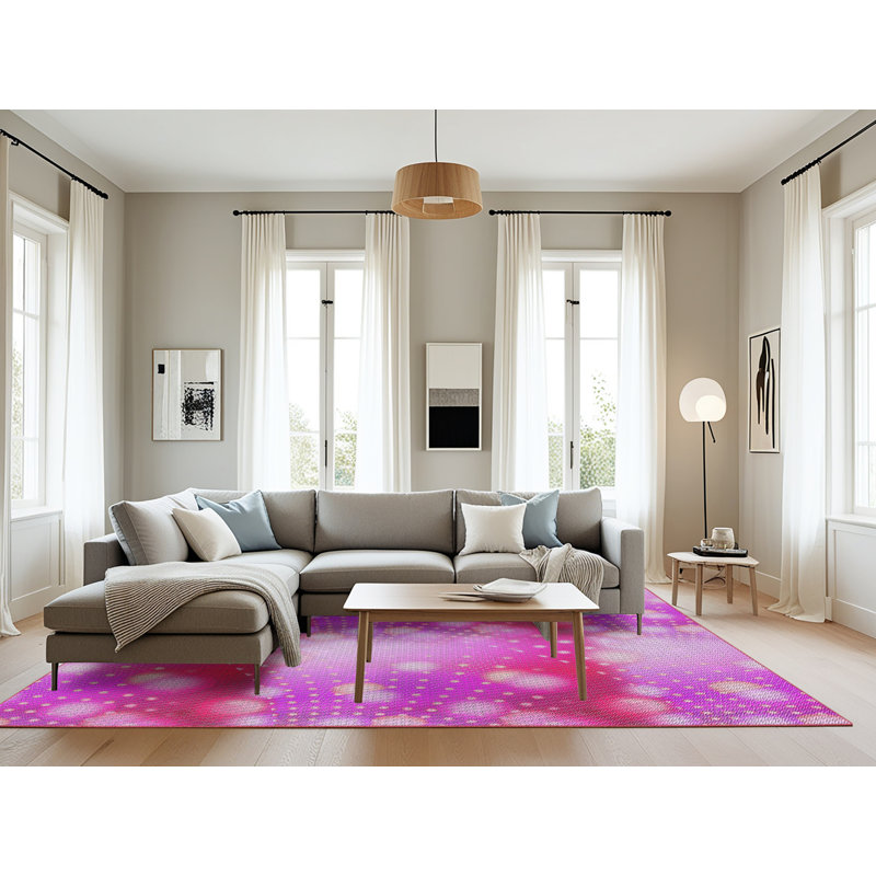 Tapis à motif rose, Rectangulaire 8 pi x 12 pi