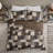 3 Piece Reversible Printed Quilt Set Black/Brown King/Cal King