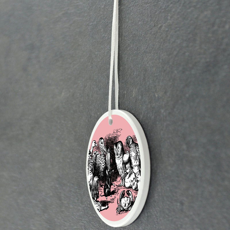 Animals Alice In Wonderland Circle Shaped Ceramic Ornament Bauble