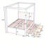 Lit plateforme double à baldaquin avec gigogne et 3 tiroirs de rangement-335847940