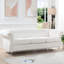 Fauteuil blanc à accoudoirs roulés de 83,79 po (213 cm). Conforme à la norme américaine TB117. Boucles de serrage profondes disposées en quinconce pour un ajustement uniforme. Pieds en bouleau avec revêtement protecteur facile à nettoyer. Intérieur en bois massif et contreplaqué.