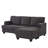 86" Linen Upholstered Sofa with a Movable Storage Ottoman, Underseat Storage and 2 Flip-up Armrests-117792575