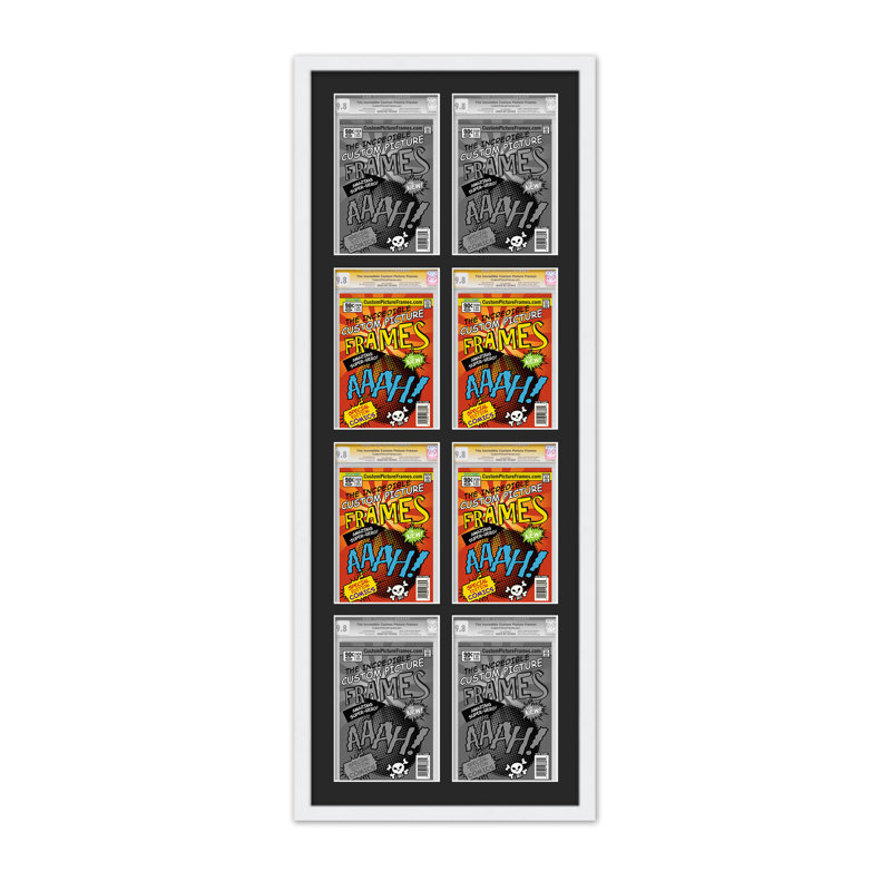 Wood Picture Frame with Mat, 8.125" x 13", Black/White, 44" x 28.25"