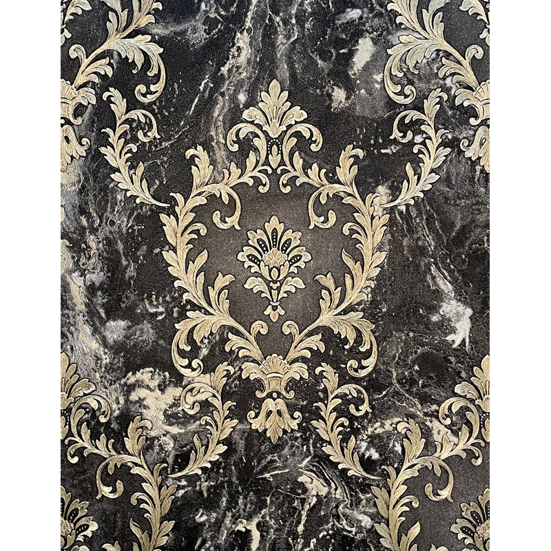 Zara 10.05m x 53cm Textured Glitter Wallpaper Roll, Black