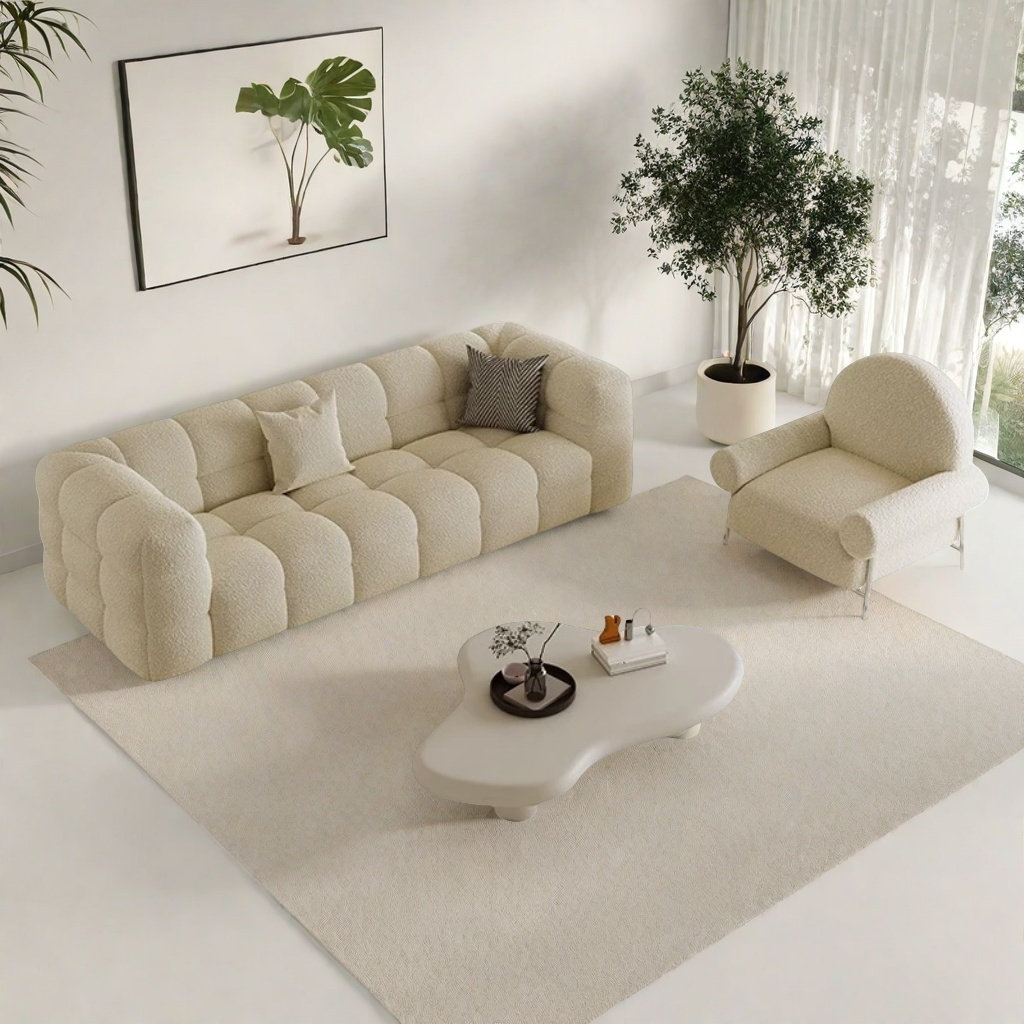 ANCOREY Cream style simple sofa tea table combination - Wayfair Canada