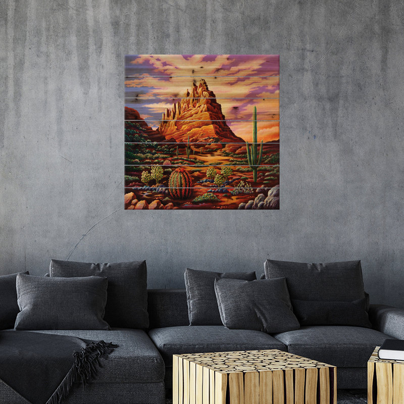«Superstition Mountains» par Andy Russell - impression sur bois sans cadre