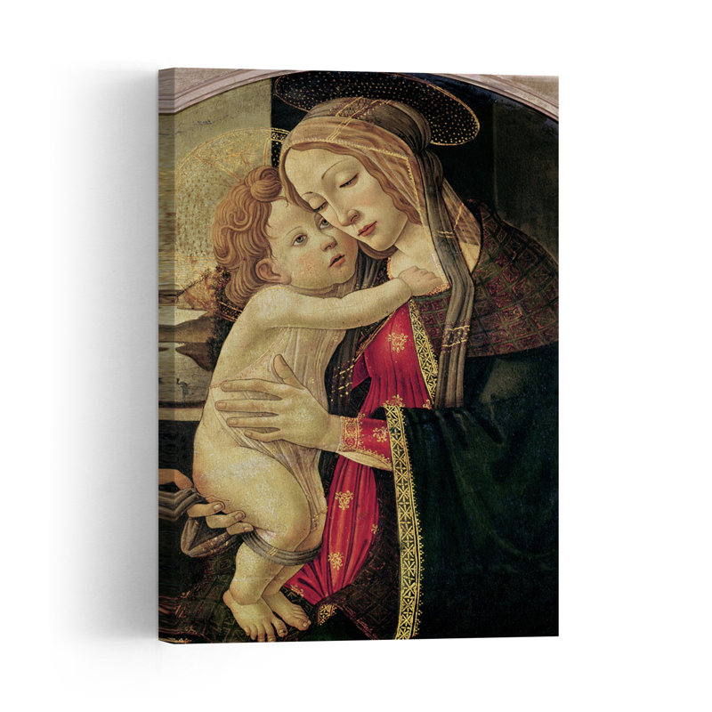 " The Virgin And Child, C.1500 Abstract Contemporary Landscape Wall Art Print " by Sandro Botticelli, H 48 po x l 32 po