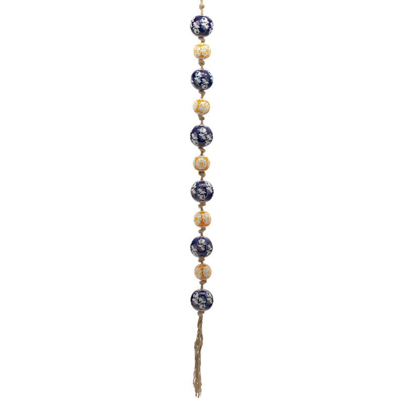 Suspension murale boule en porcelaine Tsugo, Bleu / Orange