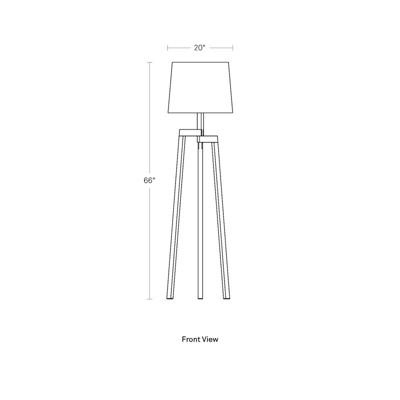 Stilt Tripod Floor Lamp, White, Walnut