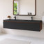 Meuble-lavabo simple mural 72 po avec lavabo en quartz noir-978938694