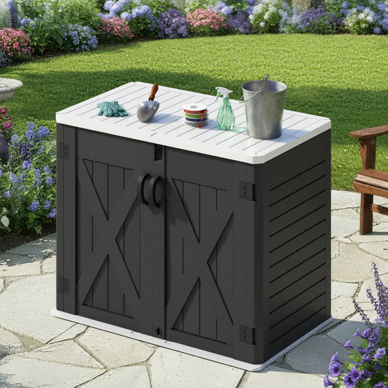 Edrosie Inc 4.15 Ft. W X 2.4 Ft. D Resin Horizontal Storage Shed