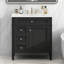Meuble-lavabo de 30 po avec lavabo supérieur, meuble-lavabo moderne avec 2 tiroirs et tiroir escamotable, meuble-lavabo simple-121294440
