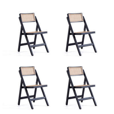 Chaise d'appoint pliante en bois massif Bromleigh