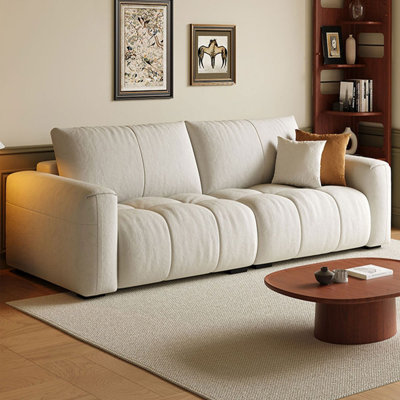 Canapé blanc modulaire 100% polyester