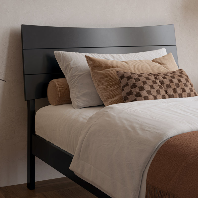 Phoenix Wood Platform Bed with Matching Footboard, Black, Twin XL
