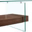 Table basse - Style moderne, verre transparent et verre autocollant en bois, autocollant, support pratique-1803261343