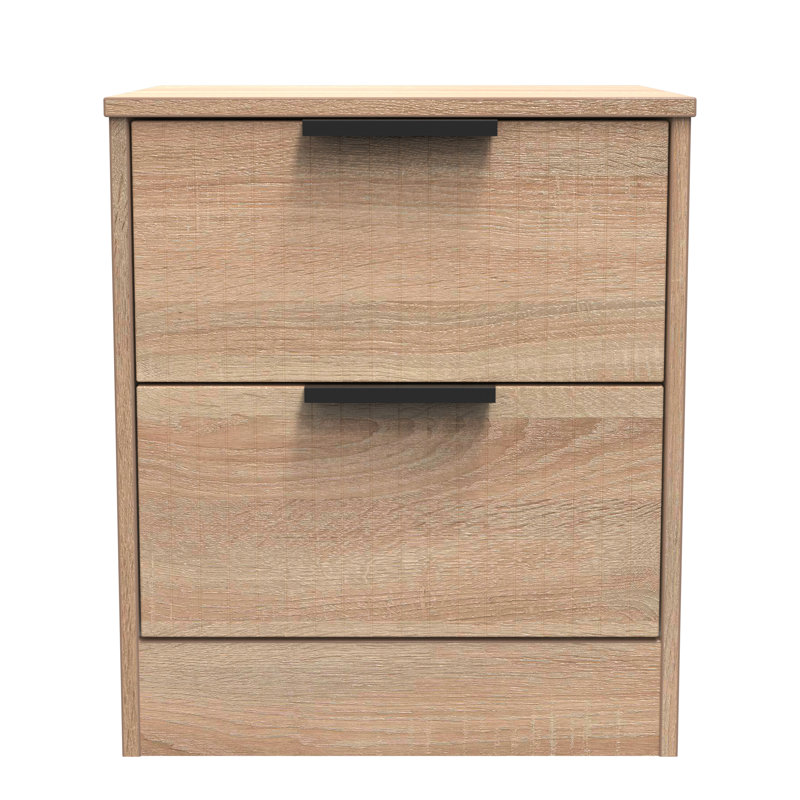 Las Vegas 45cm W Manufactured Wood Bedside Table, Bardolino Oak