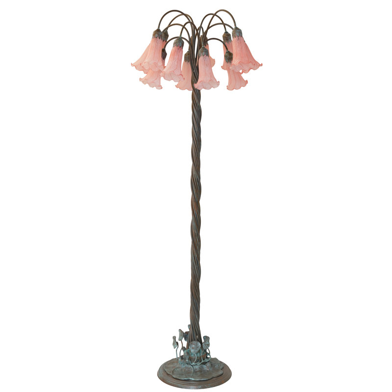 Tiffany Pond Lily Floor Lamp, Pink