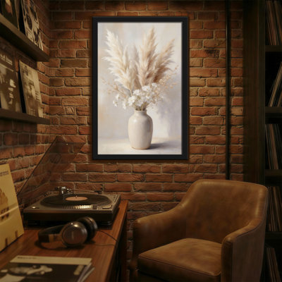 Plants & Flowers Pampas Grass And White Flowers In Vase