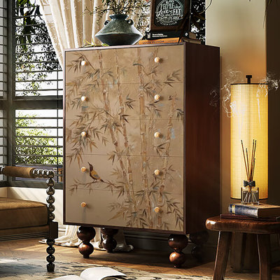 Armoire à tiroirs décoratifs de luxe rétro