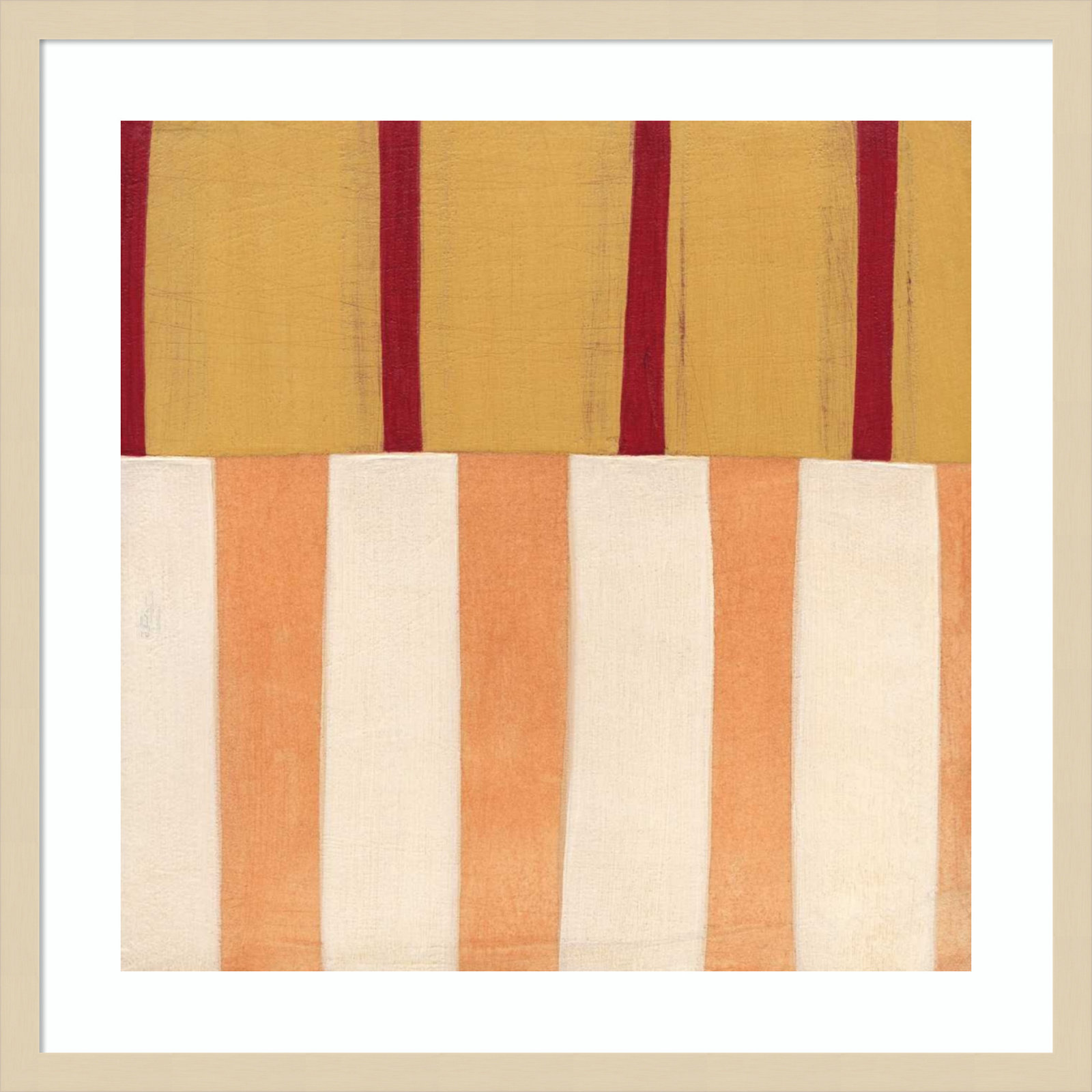 Broken Stripes 3 by Laura Nugent, Brown, 25" H x 25" W x 1" D