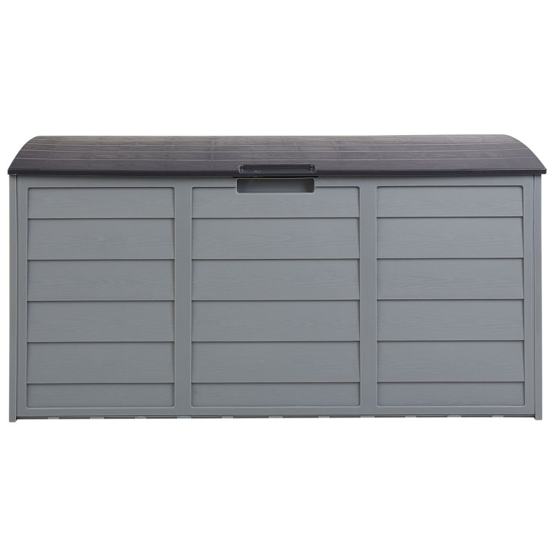 Dakota Fields Callandra 110cm W 64.74L Water Resistant Polipropylene Deck Box with Wheels in Grey