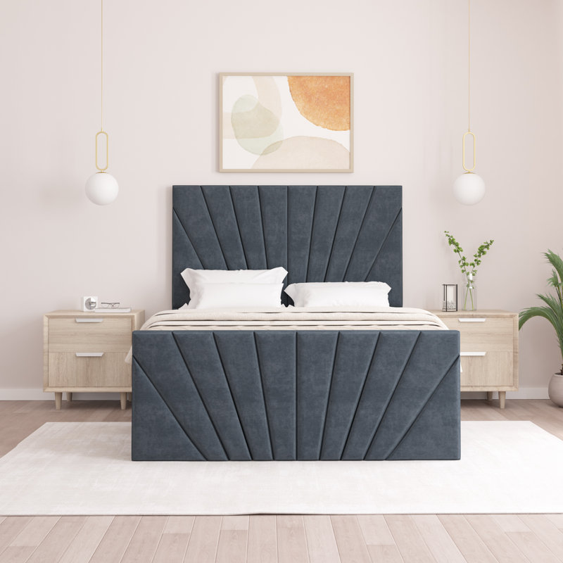 Odolo Upholstered Ottoman Storage Bed, Charcoal, Single (3')