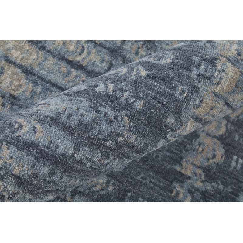 Riplee Modern Abstract Blue Area Rug, Rectangle 2' x 3'