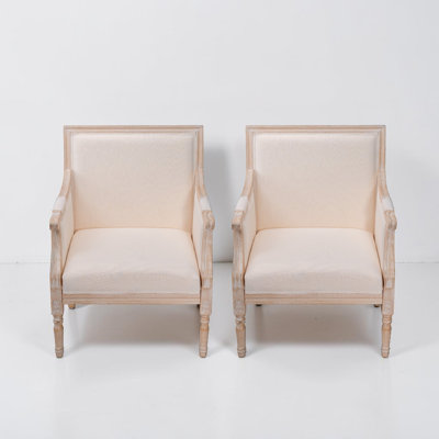 Amando French Country Accent Chair, Beige Upholstered