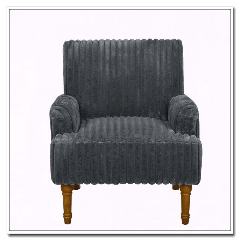 Chaise d'appoint moderne en velours côtelé, Gris foncé