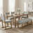 5-Piece Upholstered Dining Set – 4 Striped Chairs + 1 Bench, Table Not Included-1064867307-1064867304