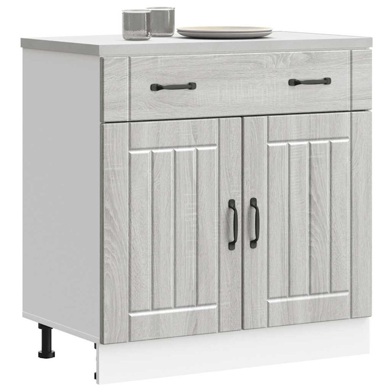 Kitchen Base Cabinet Lucca Engineered Wood, Grey Sonoma