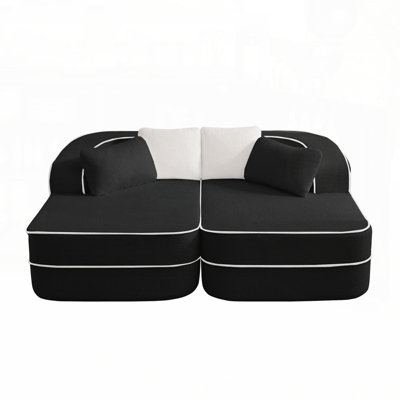 Canapé modulaire luxueux en velours Teddy avec conception ergonomique et aucun assemblage requis pour un confort ultime