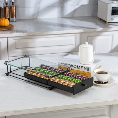 Nespresso Pods Holder Vertuo Pod Holder Coffee Capsule Holder Drawer Black 30 Pods -  BOJUNTAN, xjdB0B8GQJXDY