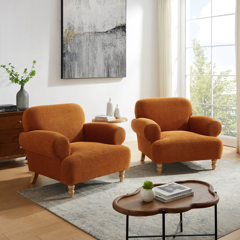 Ensemble de 2 fauteuils d'appoint Piasa Opal, Polyester orange