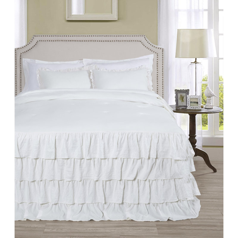 Polyester Coverlet, Ivory, Full Bedspread + 2 Standard Shams