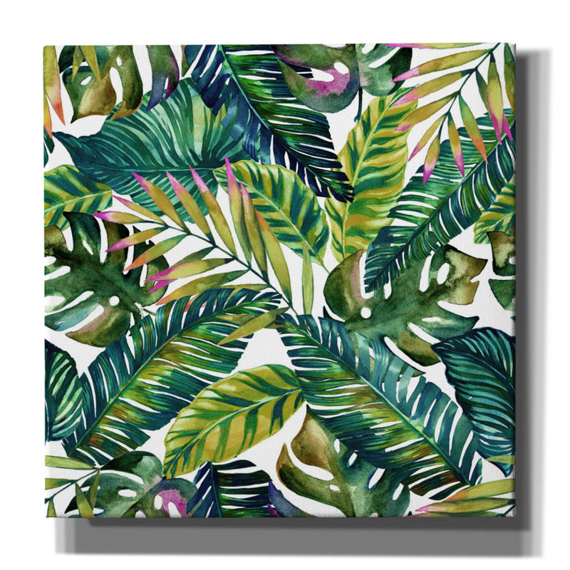 «Tropical Leaves» par Mark Ashkenazi, art mural sur toile, H 18 po x l 18 po x P 0,75 po