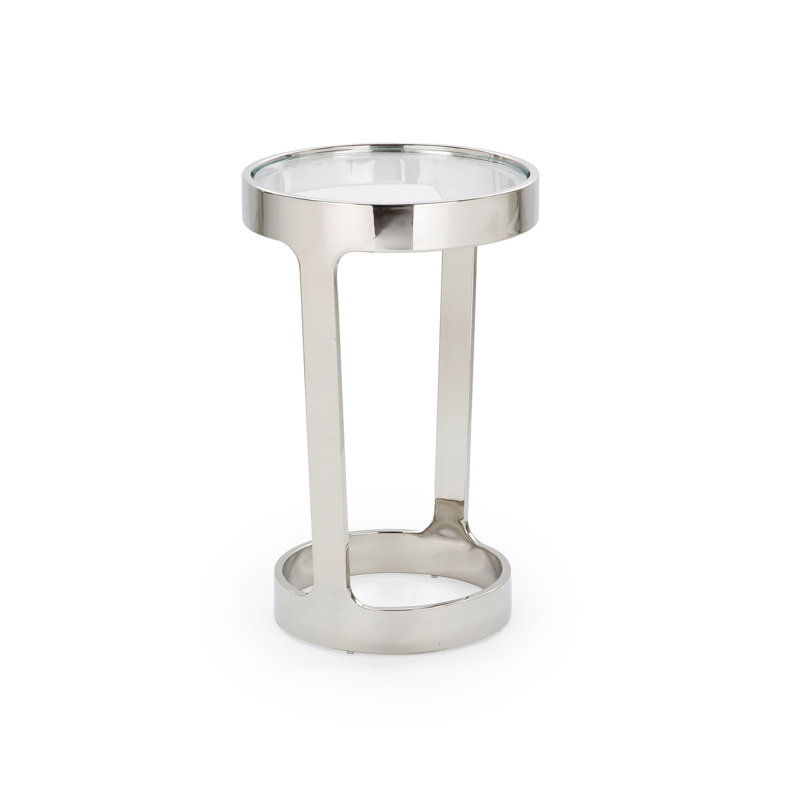 Dax Round Pull Up Table, Polished Stainless Steel