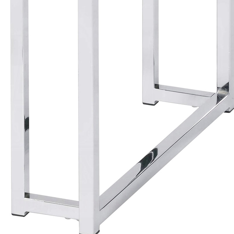 Table de bout carrée avec plateau en chêne naturel et base de style traîneau, design contemporain pour le salon, l 19 po de largeur, 24 po de hauteur avec structure en métal au fini, dimensions 19 x 19 x 24