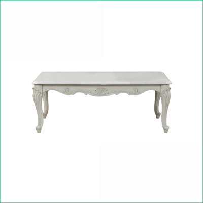 Table basse traditionnelle en bois gris Toscan - Surface spacieuse, sans assemblage