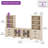 Farmhouse Entertainment Center With Bookshelves, 4-Piece Modular TV Stand With Drawers, Glass Doors, Open Shelves,  Media Console For Living Room, Home Theater, Beige-31250192