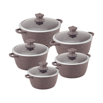 SQ Professional Nessa 5 - Piece Non-Stick Aluminium Cookware Set- Induction Ready
