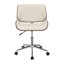 Chaise de bureau pivotante écru et noyer-242478197