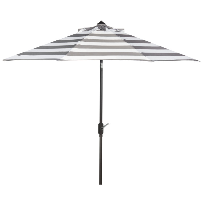 Horsley Market Umbrella, Gray/White, Brown
