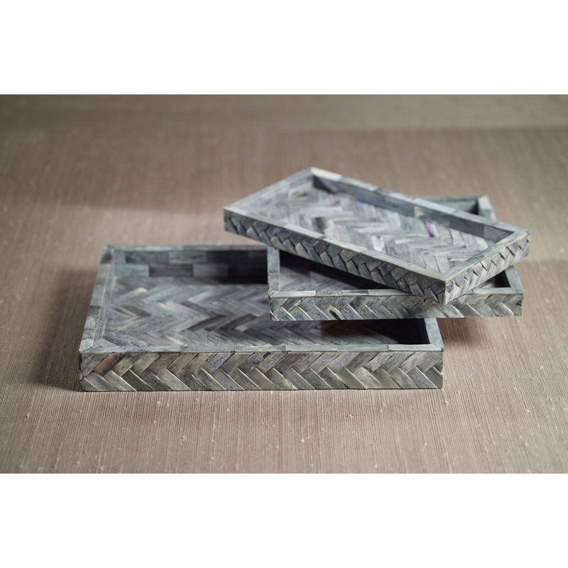 Plateau en rotin, H 1,25 po x l 14,25 po x P 7,25 po